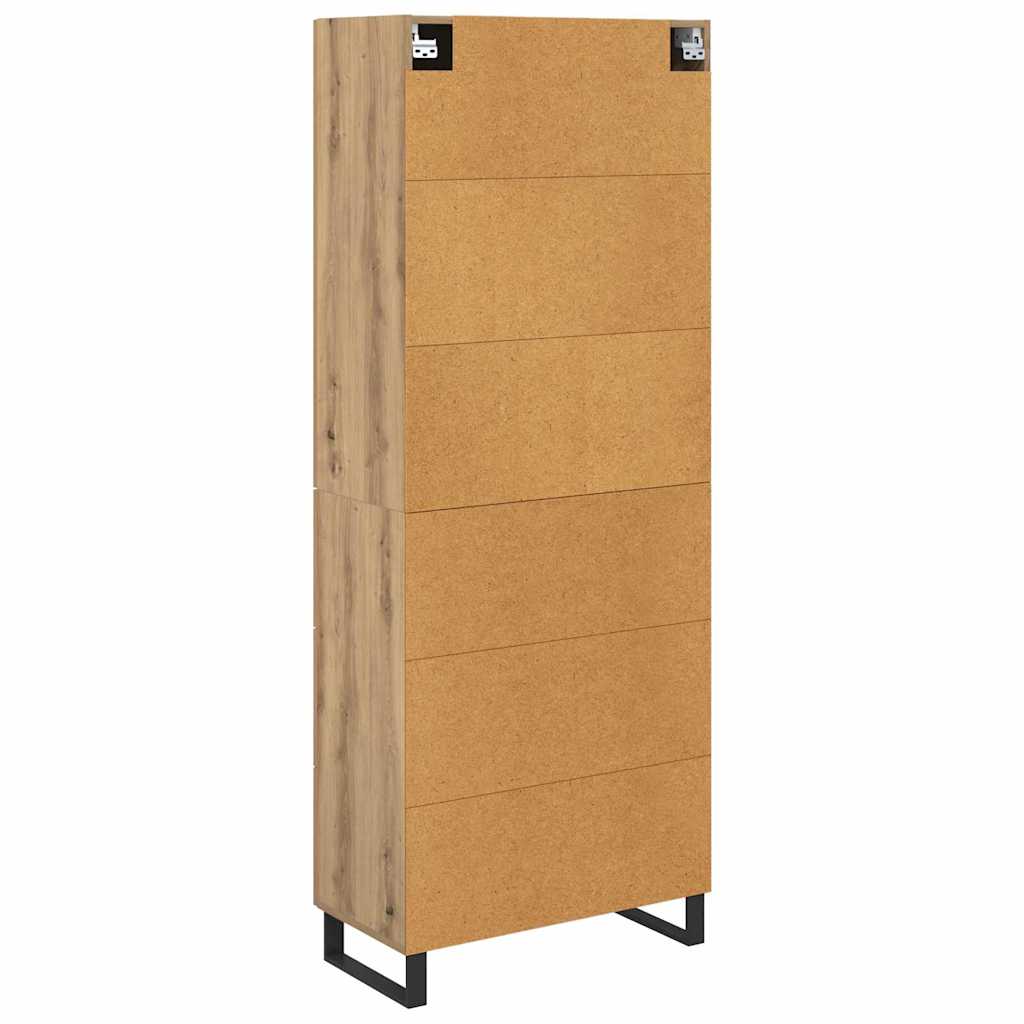 vidaXL Buffet haut chêne artisan 69,5 x 34 x 180 cm bois d'ingénierie