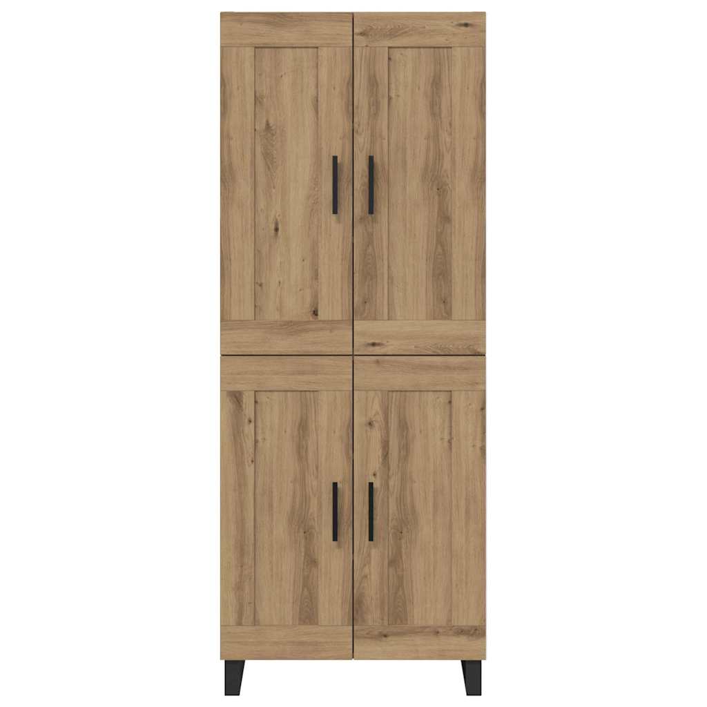 vidaXL Buffet haut chêne artisan 69,5 x 34 x 180 cm bois d'ingénierie