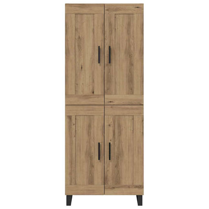 vidaXL Buffet haut chêne artisan 69,5 x 34 x 180 cm bois d'ingénierie