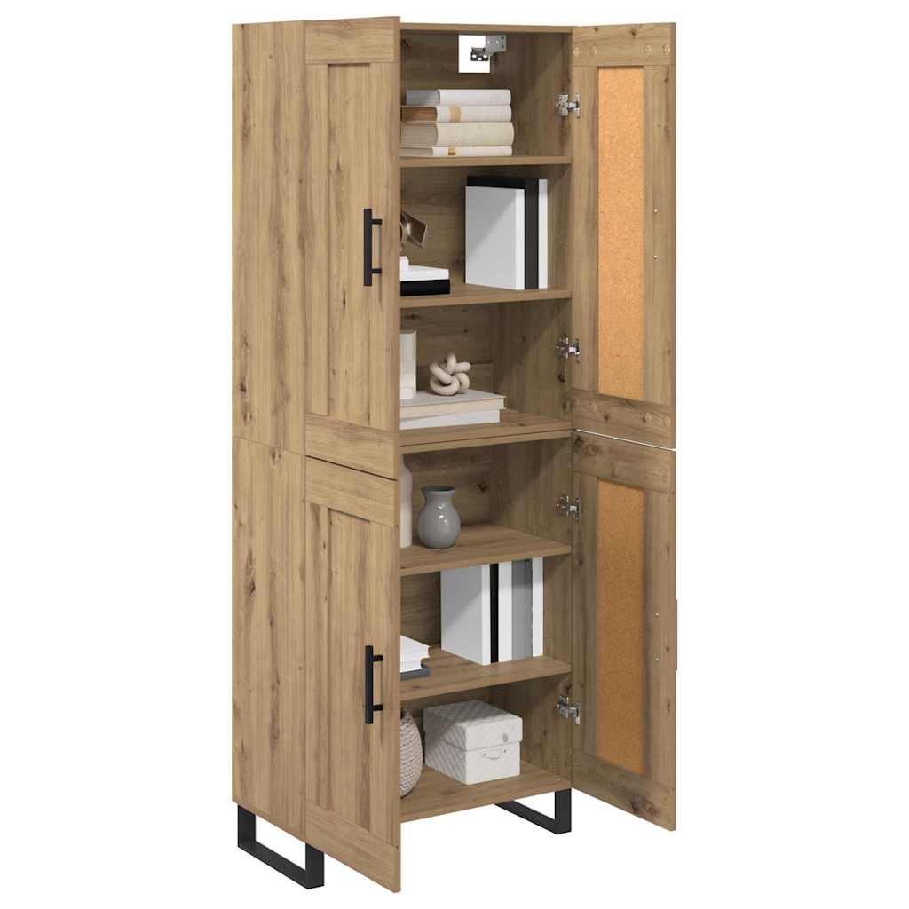 vidaXL Buffet haut chêne artisan 69,5 x 34 x 180 cm bois d'ingénierie