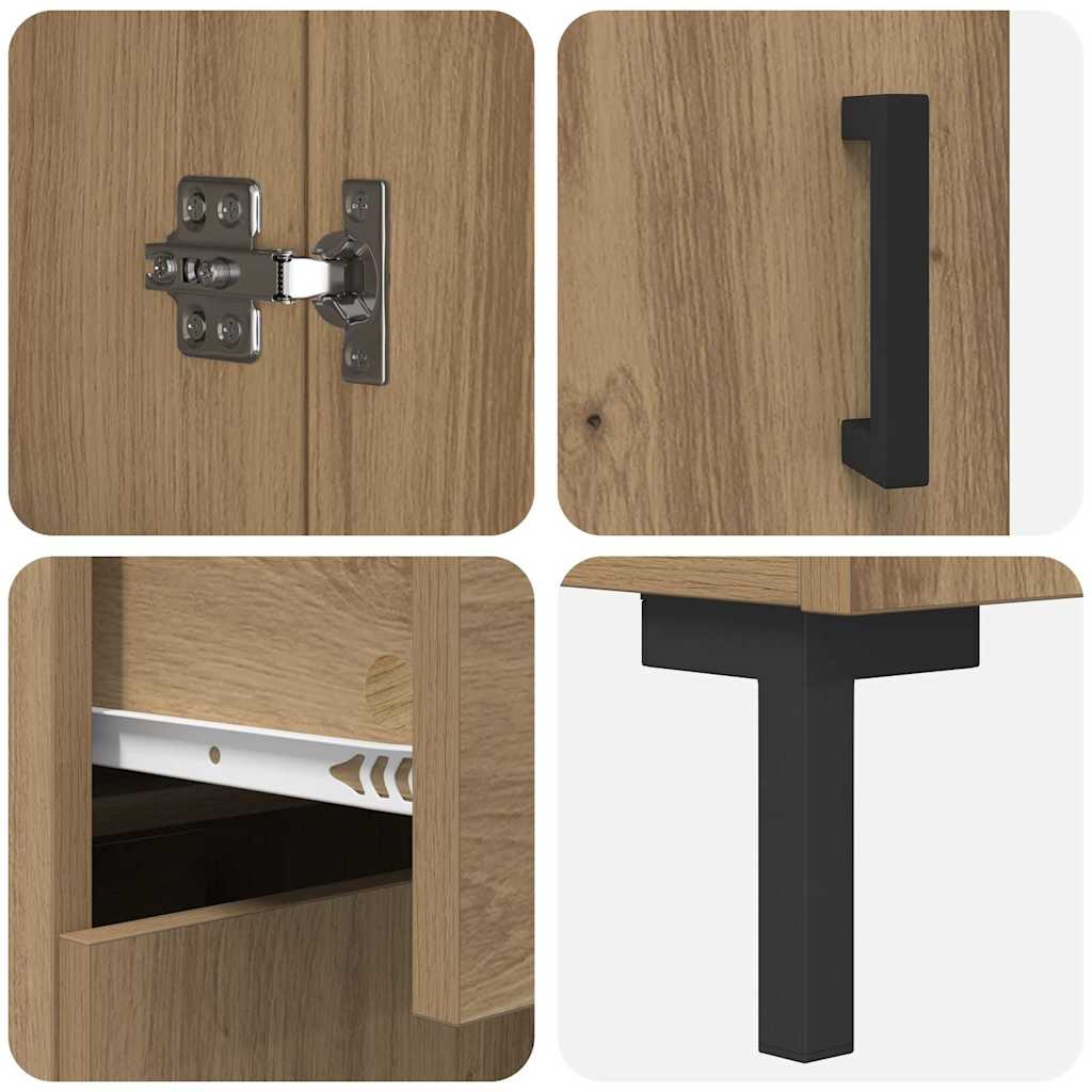 vidaXL Highboard mit Schubladen 2 pcs Artisan-Eiche Holzwerkstoff