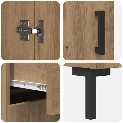 vidaXL Highboard mit Schubladen 2 pcs Artisan-Eiche Holzwerkstoff