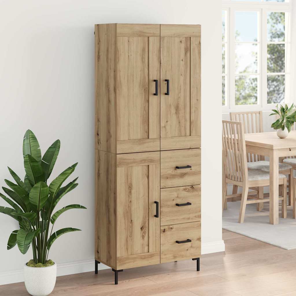 vidaXL Highboard mit Schubladen 2 pcs Artisan-Eiche Holzwerkstoff