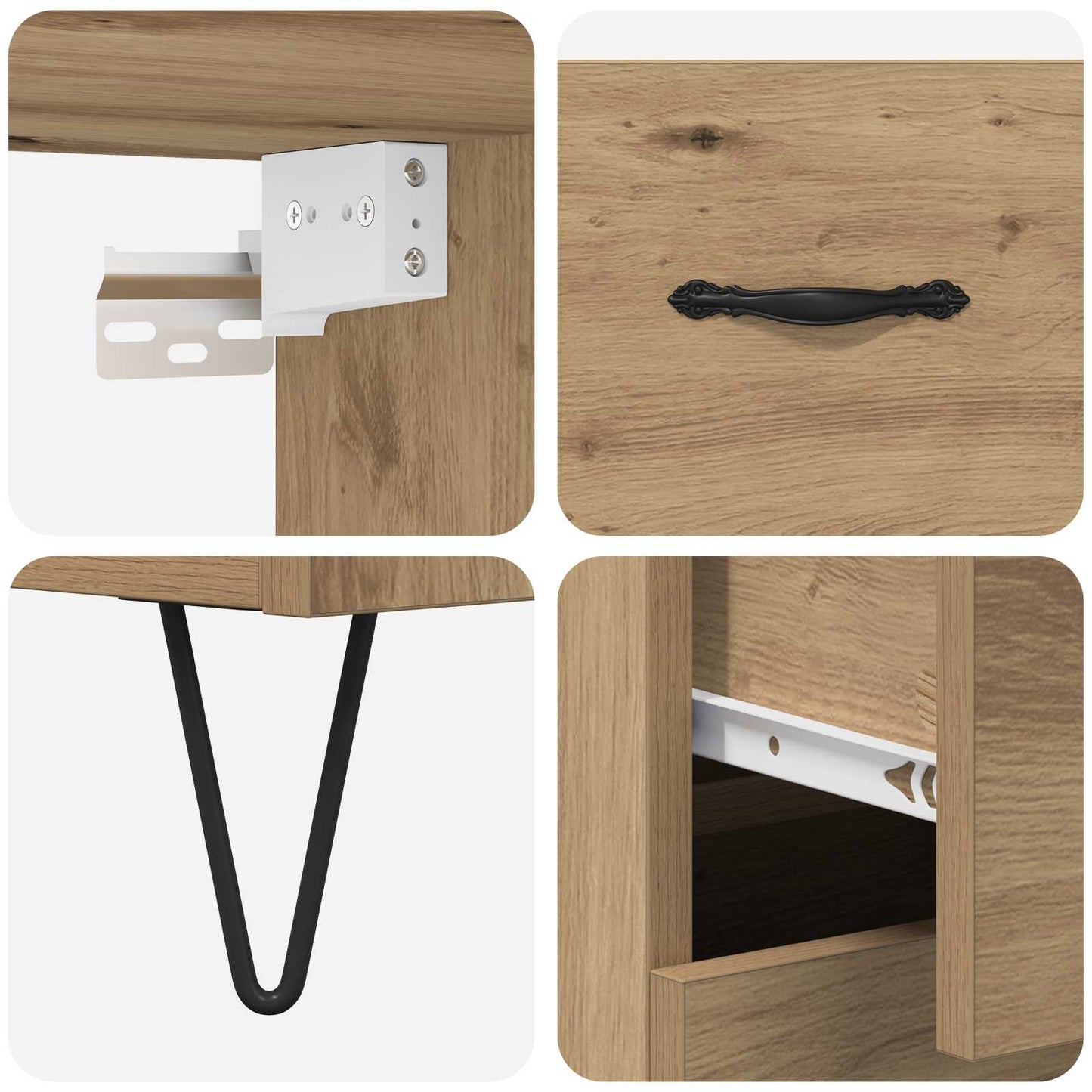 Highboard mit Schubladen 2 pcs Artisan-Eiche Holzwerkstoff