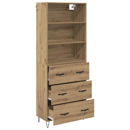 Highboard mit Schubladen 2 pcs Artisan-Eiche Holzwerkstoff