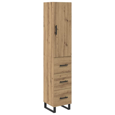 vidaXL Buffet haut chêne artisan 34,5 x 34 x 180 cm bois d'ingénierie