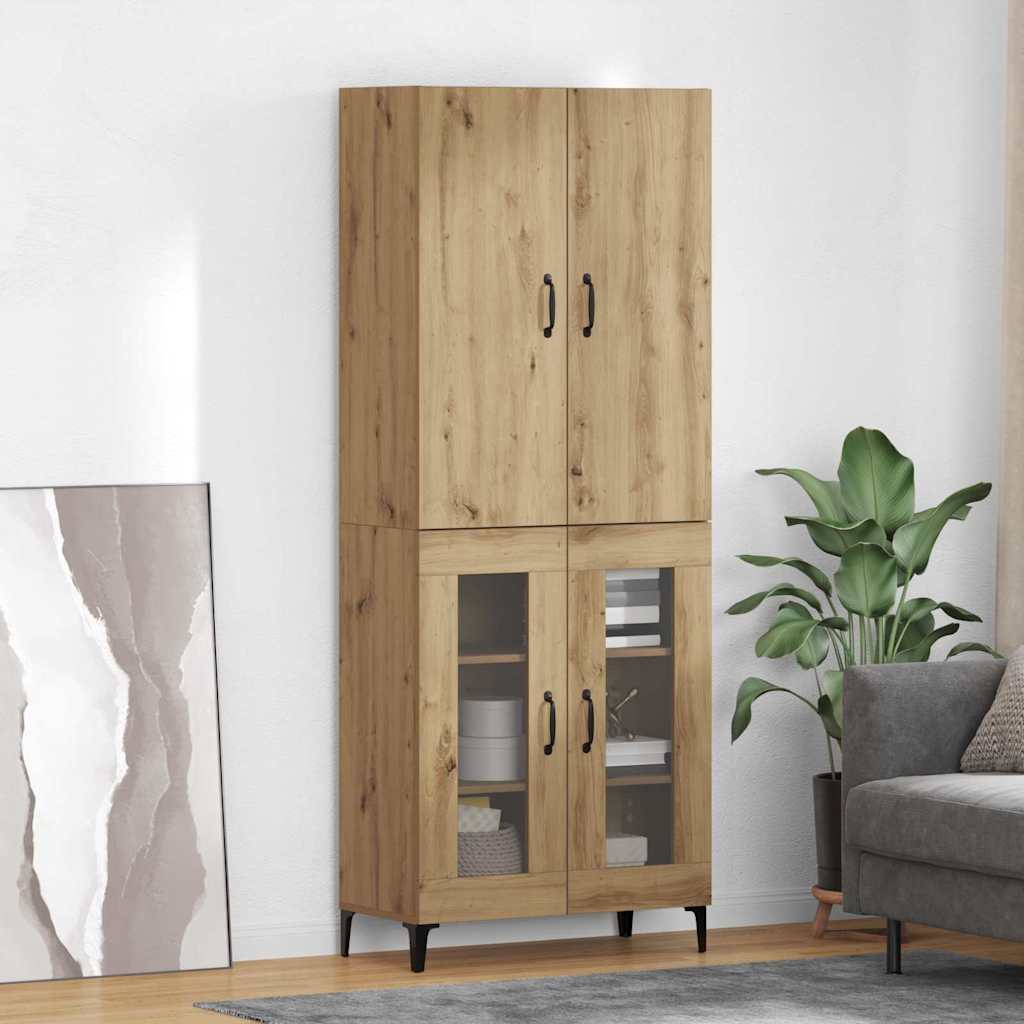 vidaXL Highboard Artisan-Eiche 69,5 x 34 x 180 cm Holzwerkstoff