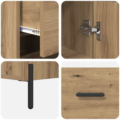 vidaXL Buffet haut chêne artisan 34,5 x 34 x 180 cm bois d'ingénierie