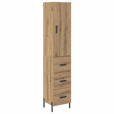 vidaXL Buffet haut chêne artisan 34,5 x 34 x 180 cm bois d'ingénierie
