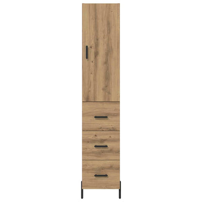 vidaXL Buffet haut chêne artisan 34,5 x 34 x 180 cm bois d'ingénierie