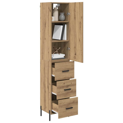 vidaXL Buffet haut chêne artisan 34,5 x 34 x 180 cm bois d'ingénierie