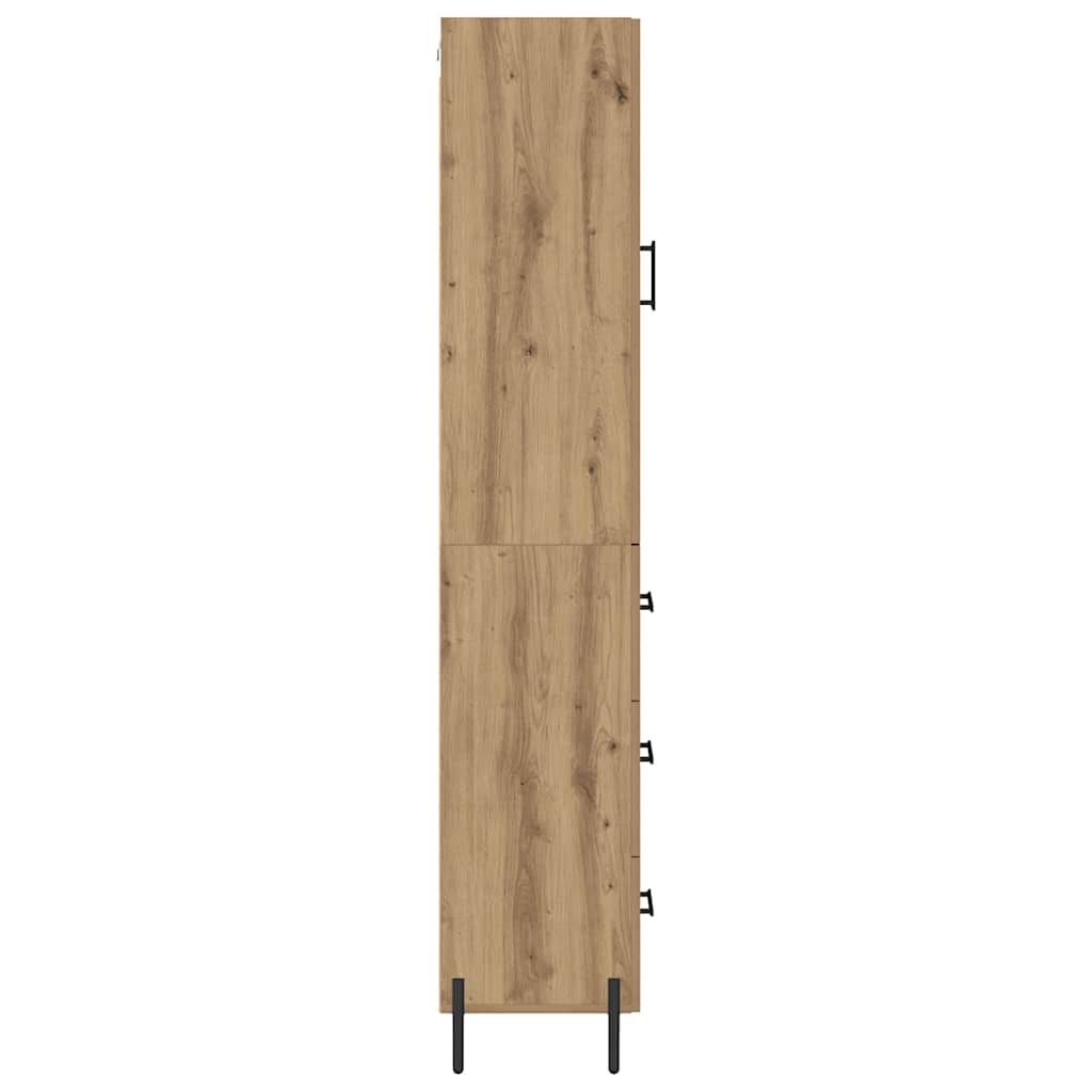 vidaXL Buffet haut chêne artisan 34,5 x 34 x 180 cm bois d'ingénierie