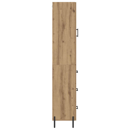 vidaXL Buffet haut chêne artisan 34,5 x 34 x 180 cm bois d'ingénierie