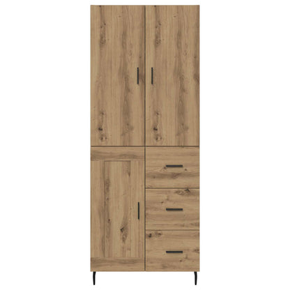 vidaXL Highboard 2 pcs Artisan-Eiche Engineered Wood und Glas