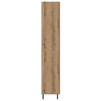 vidaXL Highboard 2 pcs Artisan-Eiche Engineered Wood und Glas
