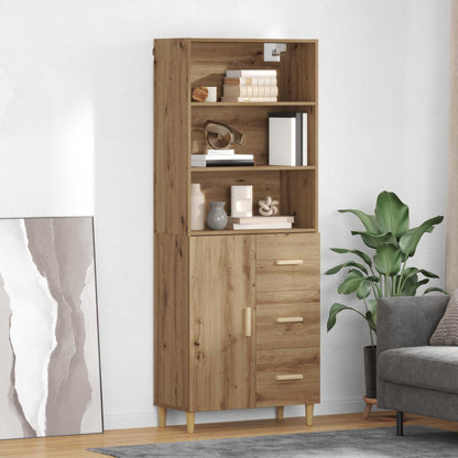 vidaXL Highboard Artisan-Eiche 69,5 x 32,5 x 180 cm Holzwerkstoff