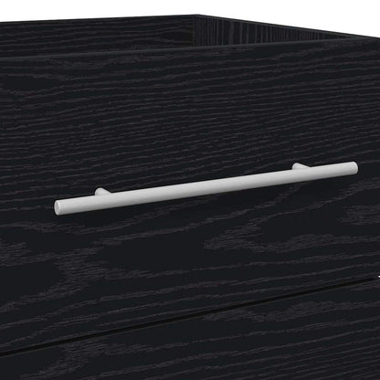 vidaXL Waschbeckenschrank mit Schubladen Schwarz 42 x 39 x 52 cm