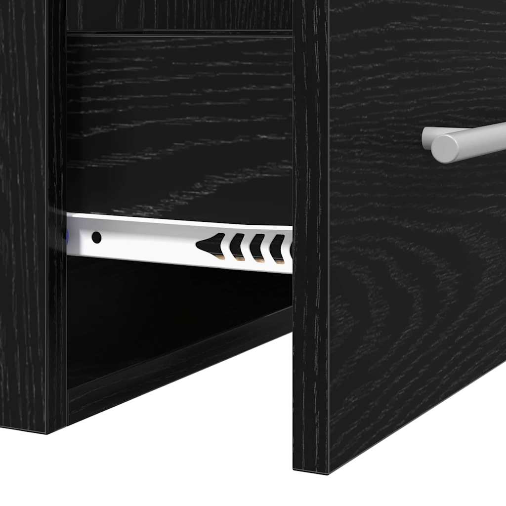 vidaXL Waschbeckenschrank mit Schubladen Schwarz 42 x 39 x 52 cm