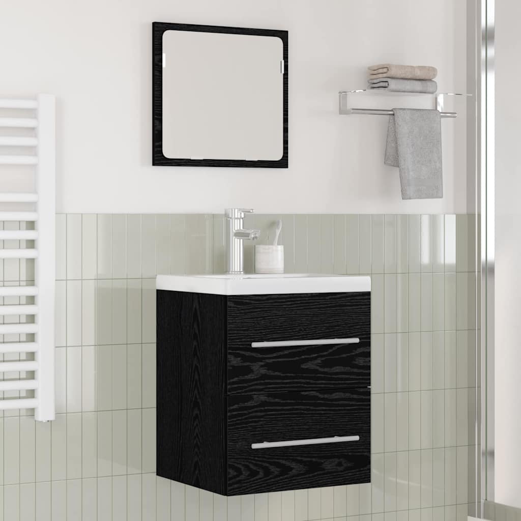 vidaXL Waschbeckenschrank mit Schubladen Schwarz 42 x 39 x 52 cm