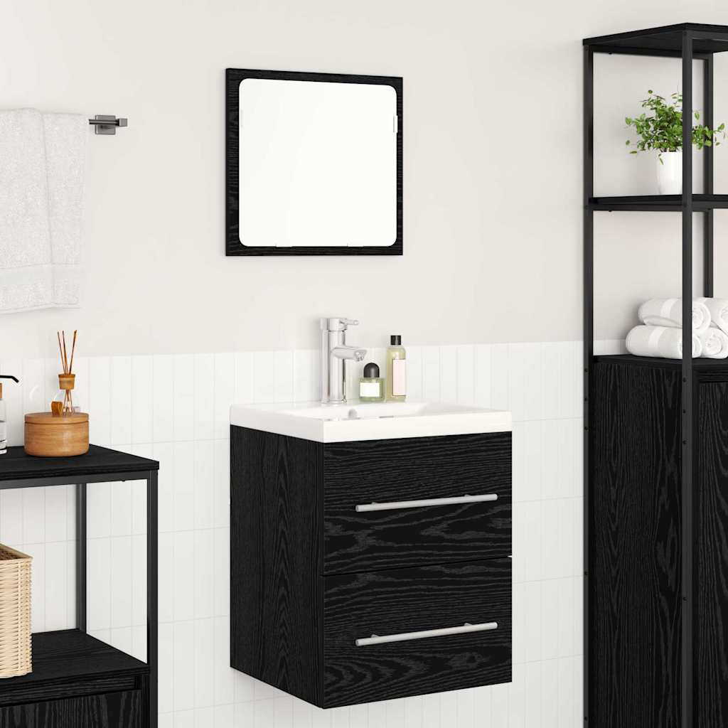 vidaXL Waschbeckenschrank mit Schubladen Schwarz 42 x 39 x 52 cm