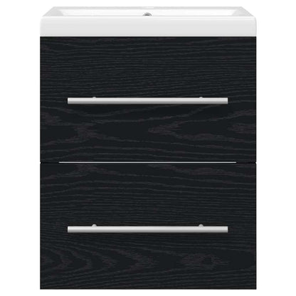 vidaXL Waschbeckenschrank mit Schubladen Schwarz 42 x 39 x 52 cm