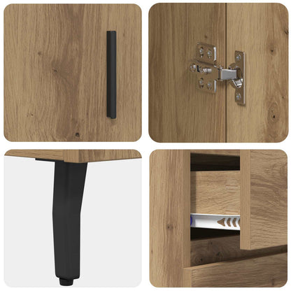 vidaXL Highboard mit Schubladen 2 pcs Artisan-Eiche Holzwerkstoff