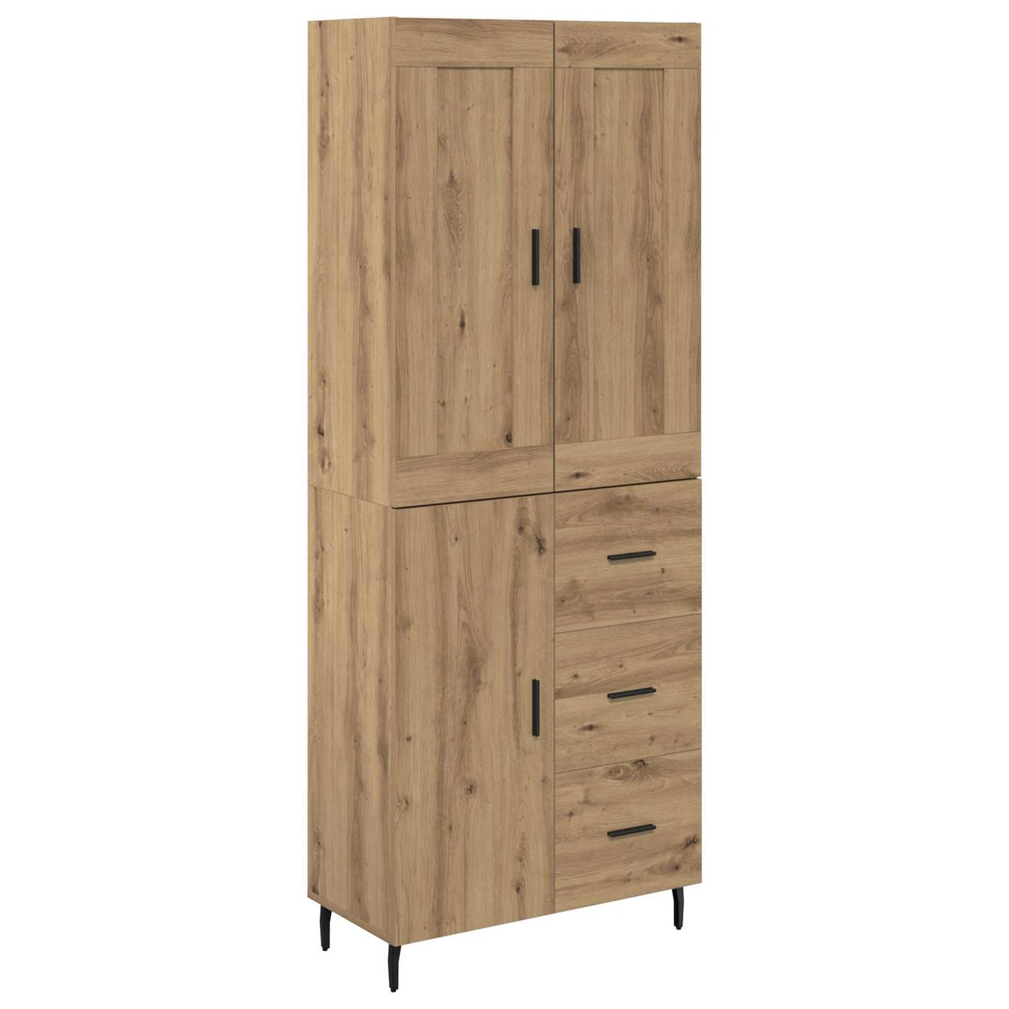 vidaXL Highboard mit Schubladen 2 pcs Artisan-Eiche Holzwerkstoff