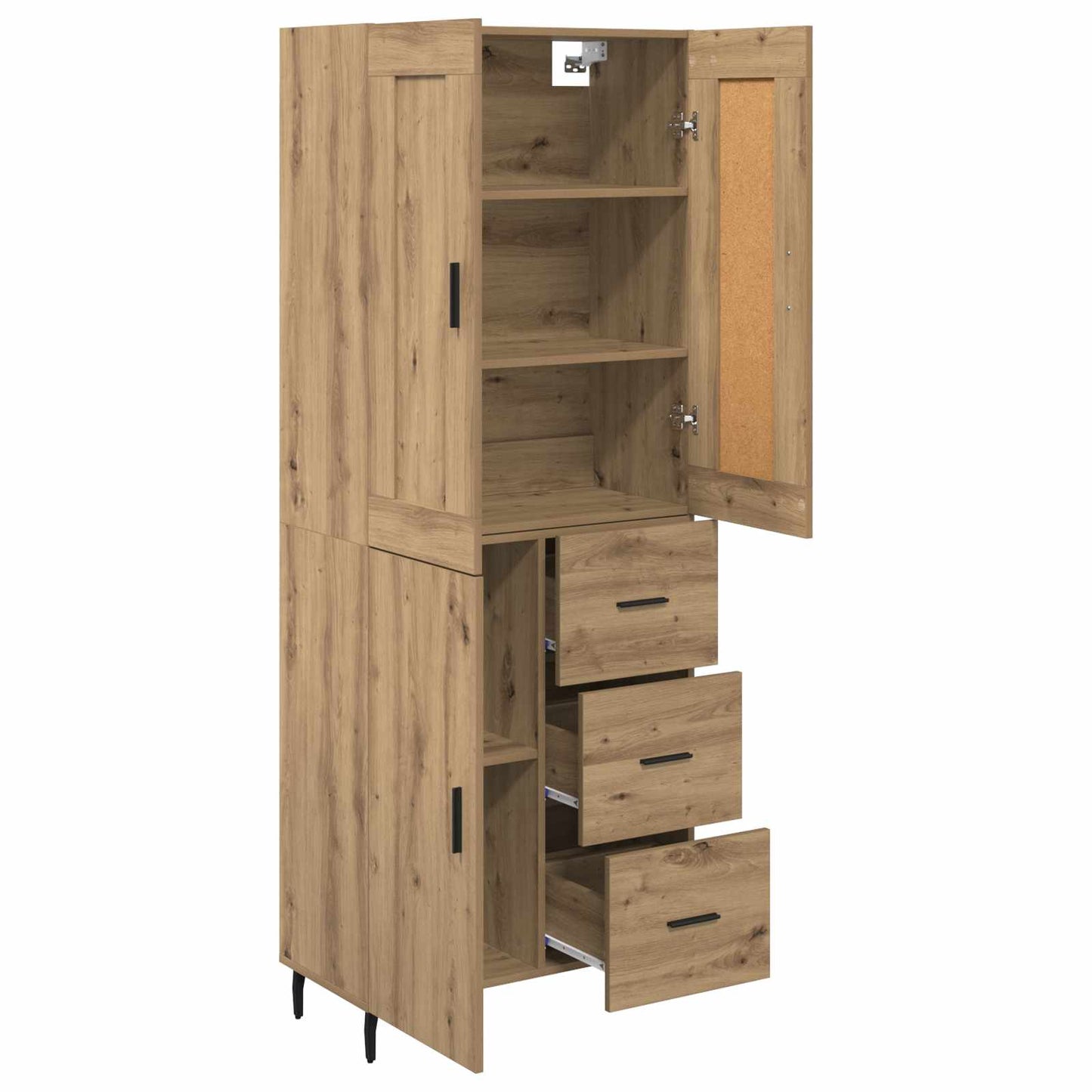 vidaXL Highboard mit Schubladen 2 pcs Artisan-Eiche Holzwerkstoff