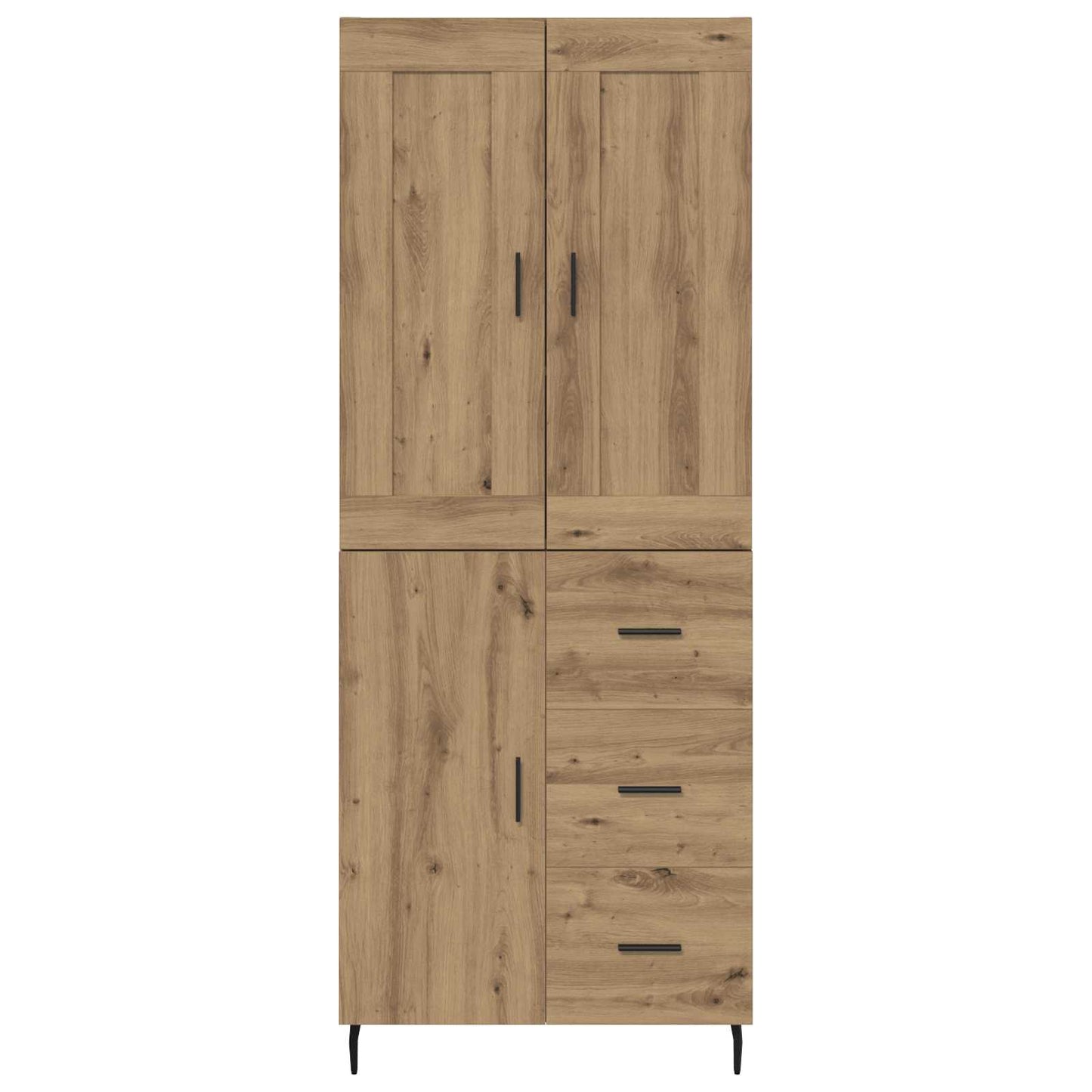 vidaXL Highboard mit Schubladen 2 pcs Artisan-Eiche Holzwerkstoff