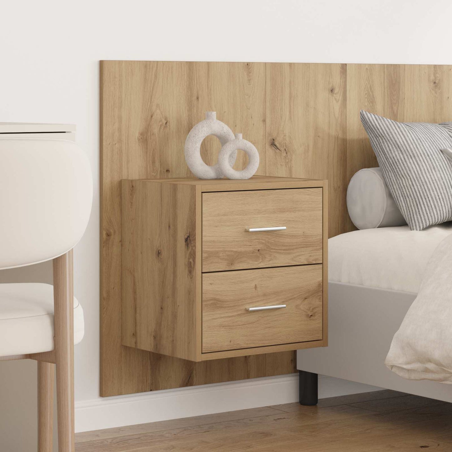vidaXL Kopfteil mit Schrank 3 pcs Artisan-Eiche Holzwerkstoff