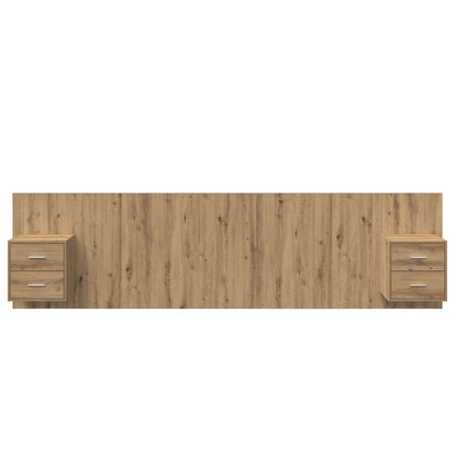 vidaXL Kopfteil mit Schrank 3 pcs Artisan-Eiche Holzwerkstoff