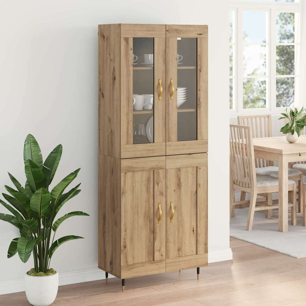 vidaXL Highboard 2 pcs Artisan-Eiche Holzwerkstoff