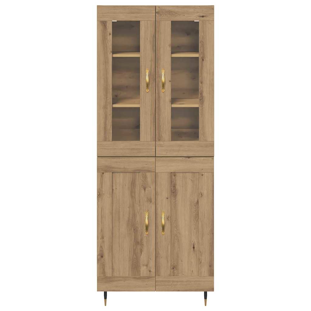 vidaXL Highboard 2 pcs Artisan-Eiche Holzwerkstoff