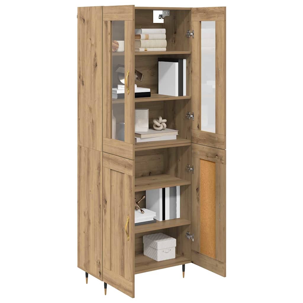 vidaXL Highboard 2 pcs Artisan-Eiche Holzwerkstoff