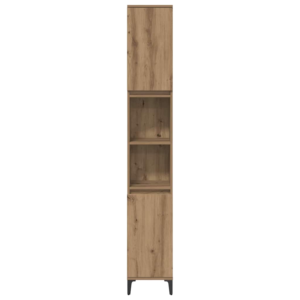 vidaXL Badezimmermöbel-Set mit Regal 3 pcs Artisan-Eiche Holzwerkstoff