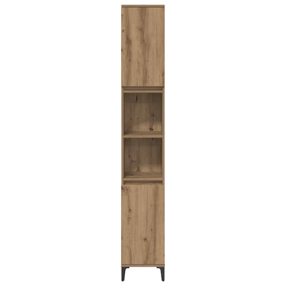 vidaXL Badezimmermöbel-Set mit Regal 3 pcs Artisan-Eiche Holzwerkstoff