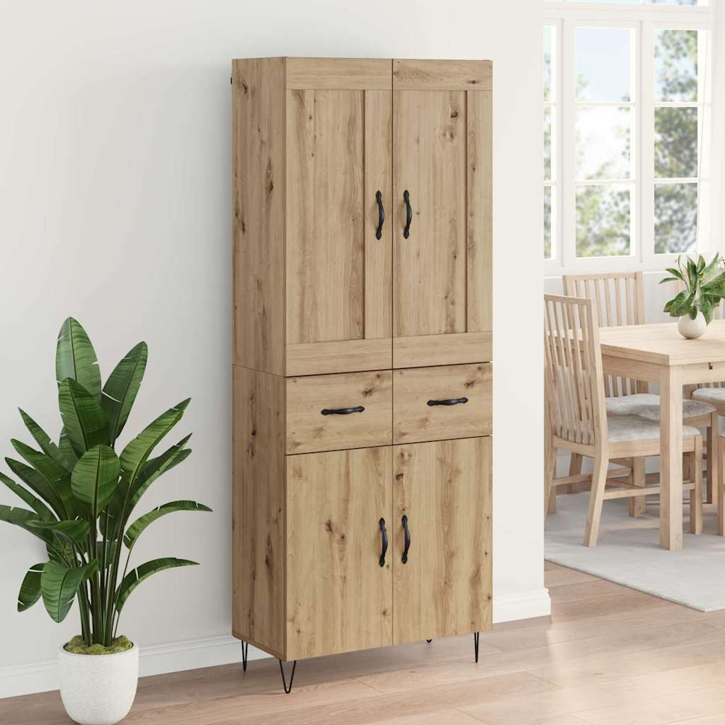 vidaXL Highboard Artisan-Eiche 69,5 x 34 x 180 cm Holzwerkstoff