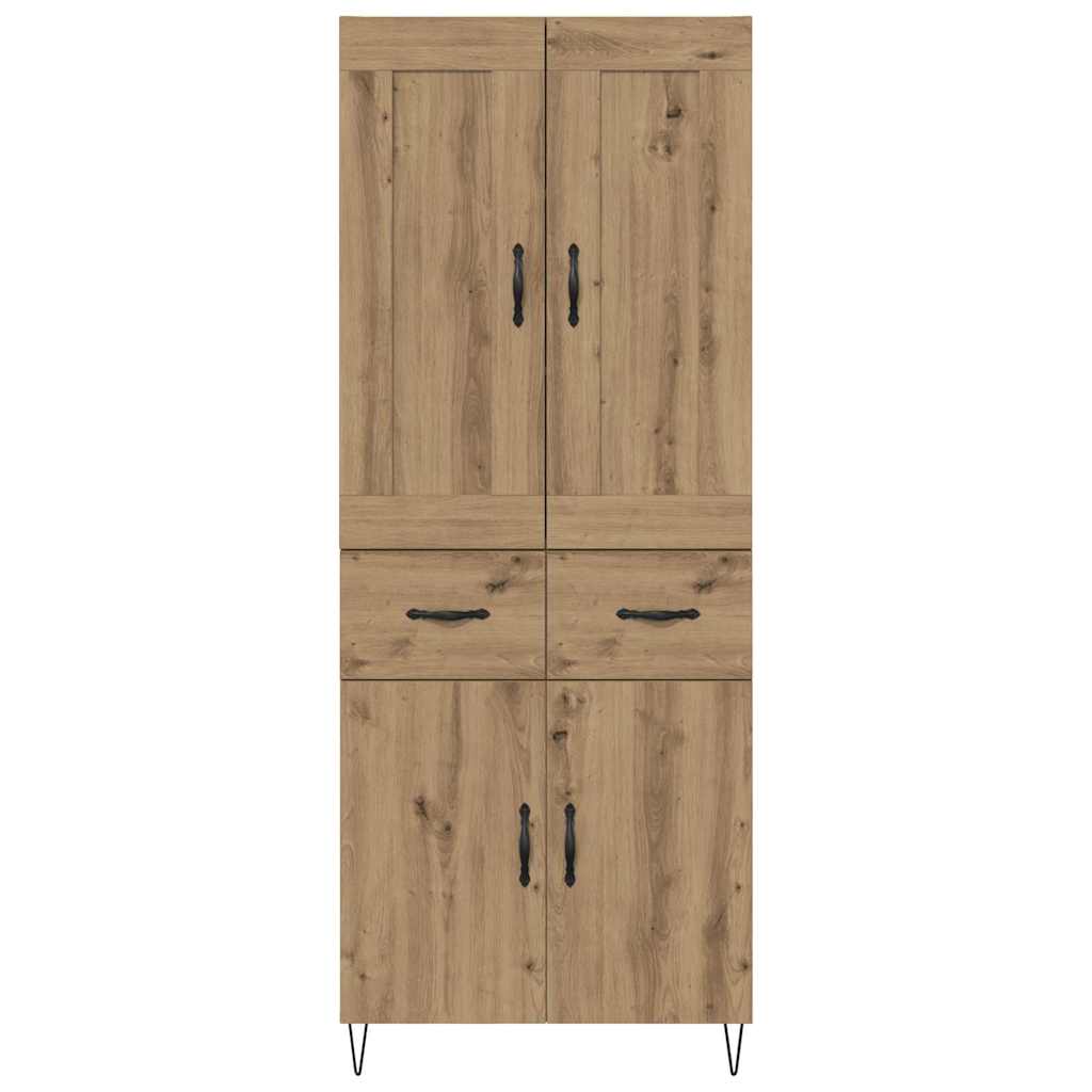 vidaXL Highboard Artisan-Eiche 69,5 x 34 x 180 cm Holzwerkstoff