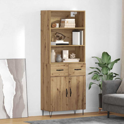 vidaXL Highboard mit Schubladen 2 pcs Artisan-Eiche Holzwerkstoff