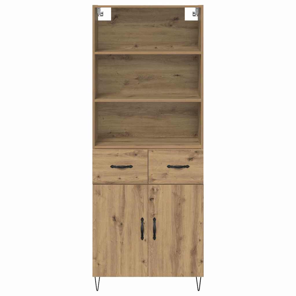 vidaXL Highboard mit Schubladen 2 pcs Artisan-Eiche Holzwerkstoff