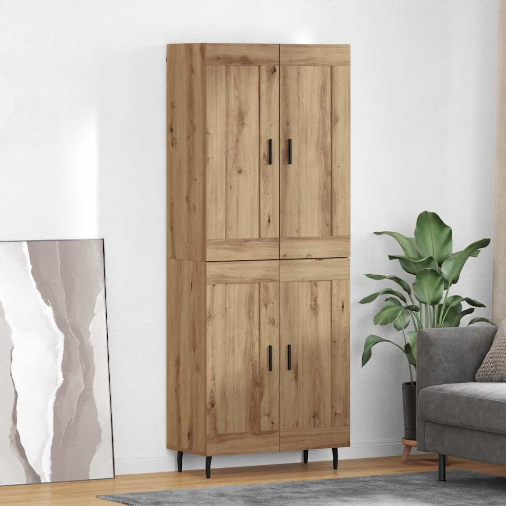vidaXL Highboard 2 pcs Artisan-Eiche Holzwerkstoff
