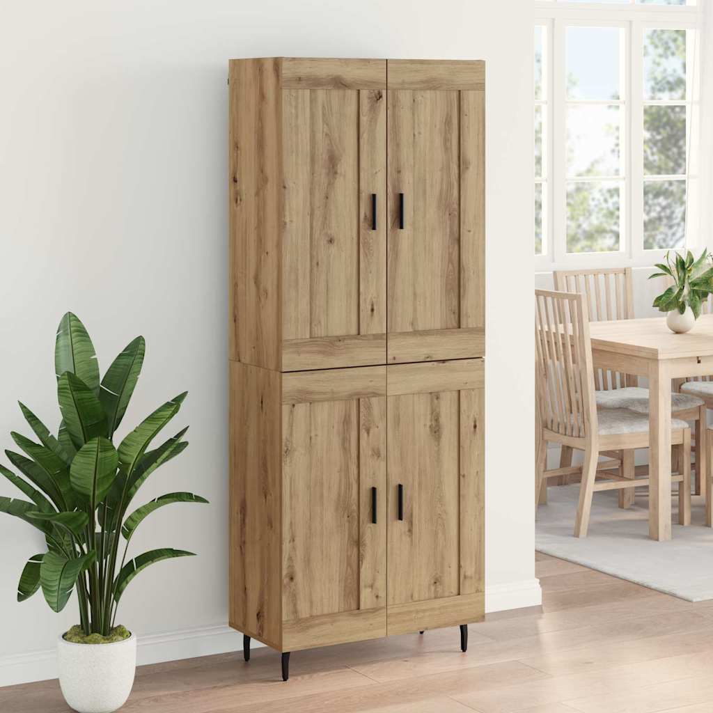 vidaXL Highboard 2 pcs Artisan-Eiche Holzwerkstoff