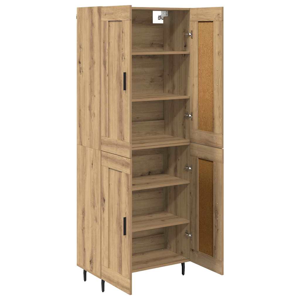 vidaXL Highboard 2 pcs Artisan-Eiche Holzwerkstoff