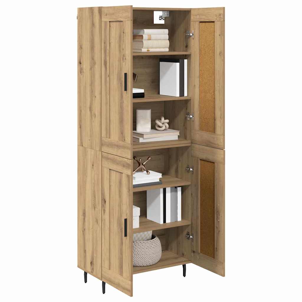 vidaXL Highboard 2 pcs Artisan-Eiche Holzwerkstoff