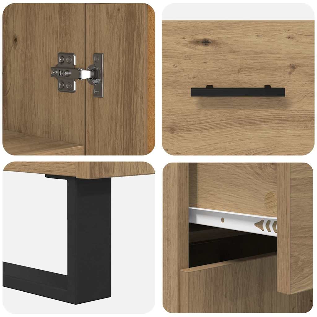 vidaXL Buffet haut chêne artisan 69,5 x 34 x 180 cm bois d'ingénierie