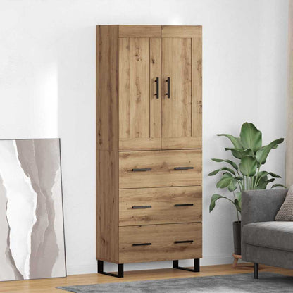 vidaXL Buffet haut chêne artisan 69,5 x 34 x 180 cm bois d'ingénierie