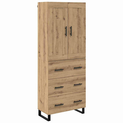 vidaXL Buffet haut chêne artisan 69,5 x 34 x 180 cm bois d'ingénierie