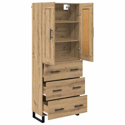vidaXL Buffet haut chêne artisan 69,5 x 34 x 180 cm bois d'ingénierie