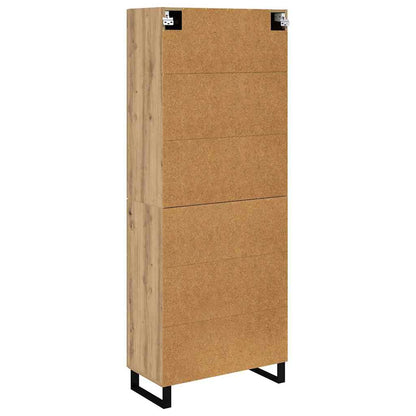 vidaXL Buffet haut chêne artisan 69,5 x 34 x 180 cm bois d'ingénierie