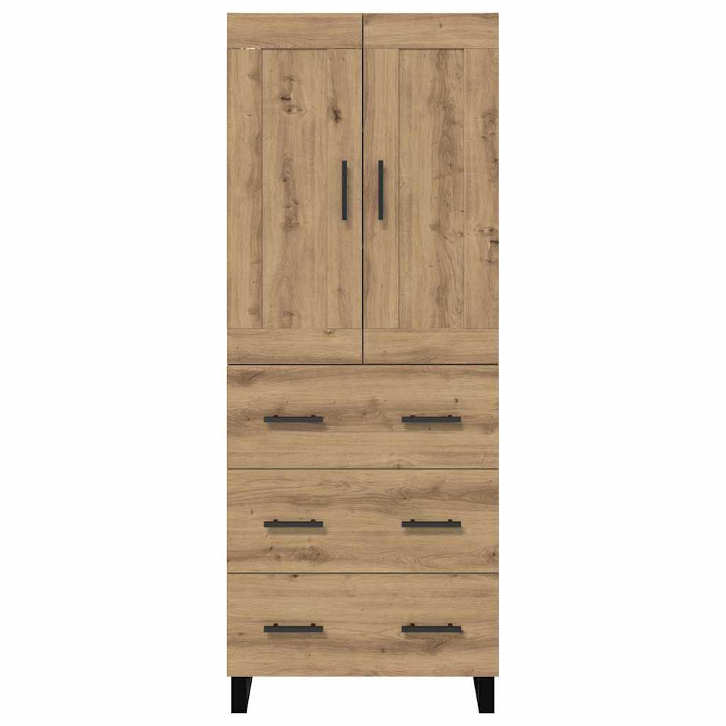 vidaXL Buffet haut chêne artisan 69,5 x 34 x 180 cm bois d'ingénierie